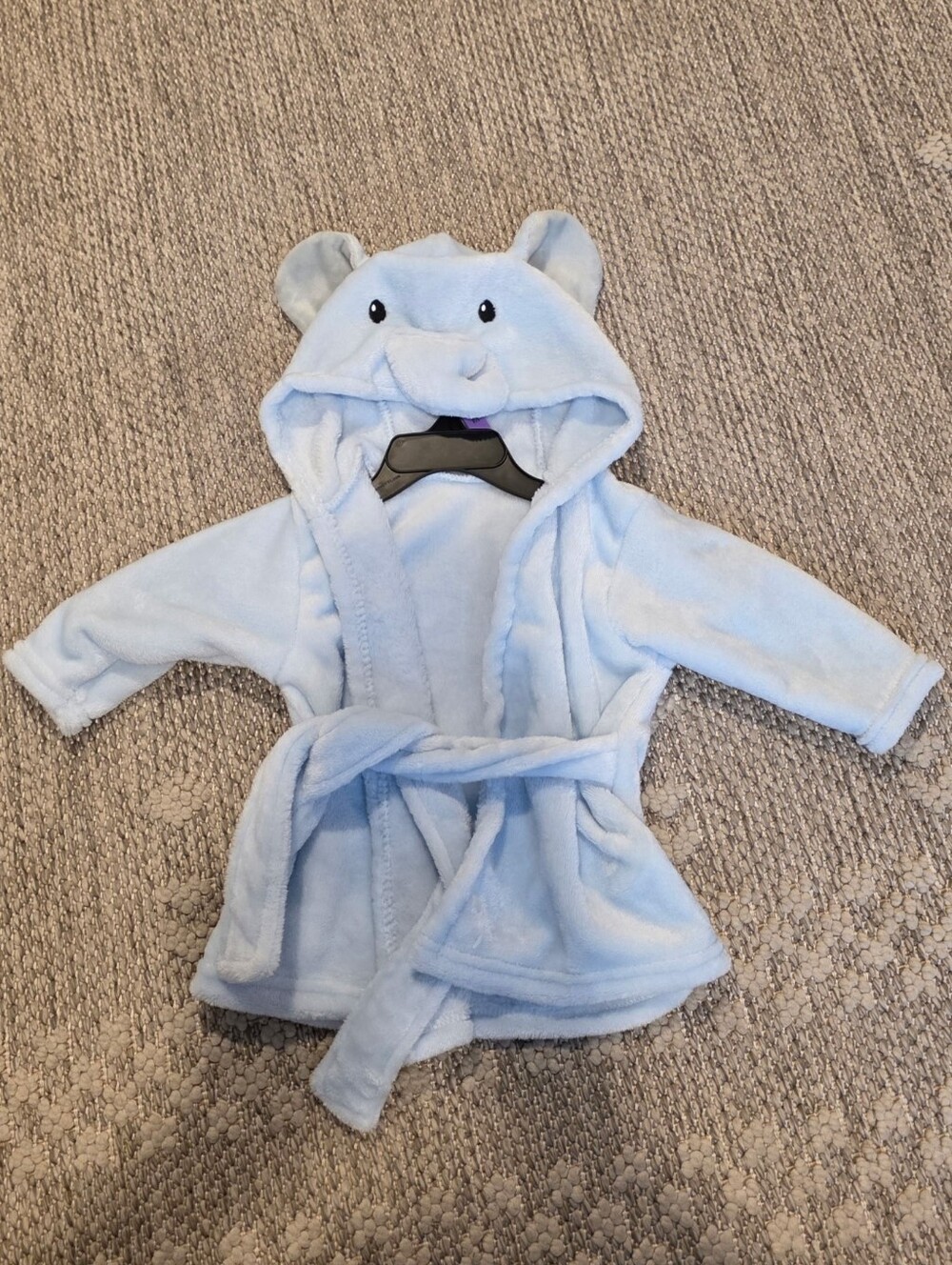 Hudson Baby HB Animal Face Bath Robe Blue Elephant Embroidered Towel